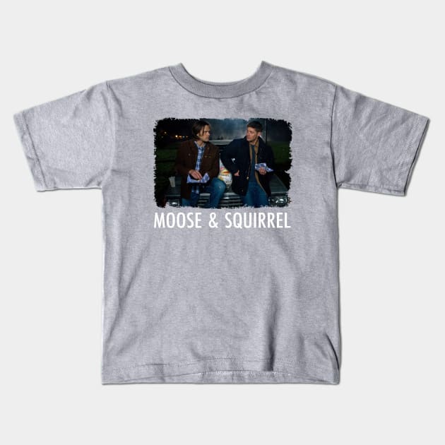 Supernatural Sam  Dean Moose  Squirrel Kids T-Shirt by Den Tbd